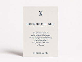 Tarjeta de inspiración de la vela Duende del Sur de Excentropía.