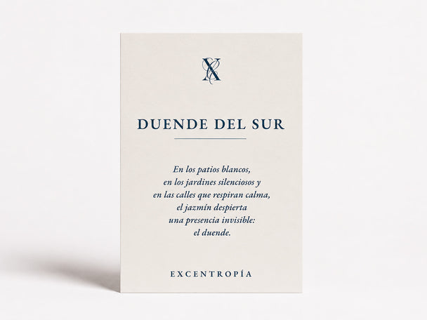Tarjeta de inspiración de la vela Duende del Sur de Excentropía.