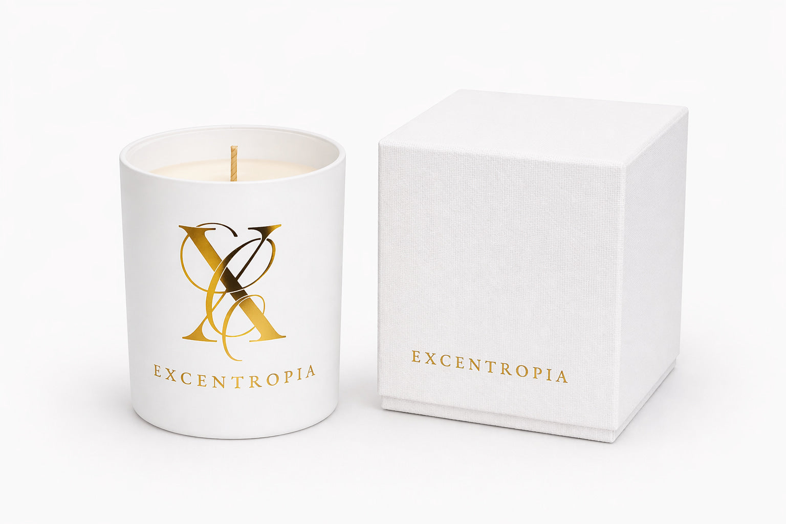 Vela aromática de lujo Excentropía con caja.