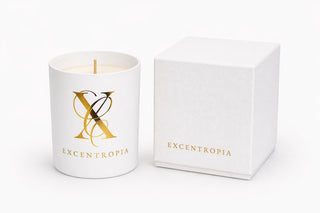 Vela aromática de lujo Excentropía con caja.